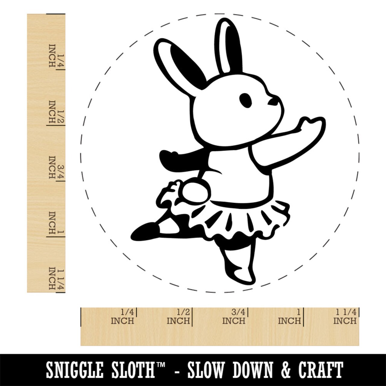 Ballerina Bunny Rabbit In Tutu Self-Inking Rubber Stamp Ink Stamper for Stamping Crafting Planners